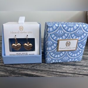 House of Harlow 1960 Gold Puff Heart Earrings
